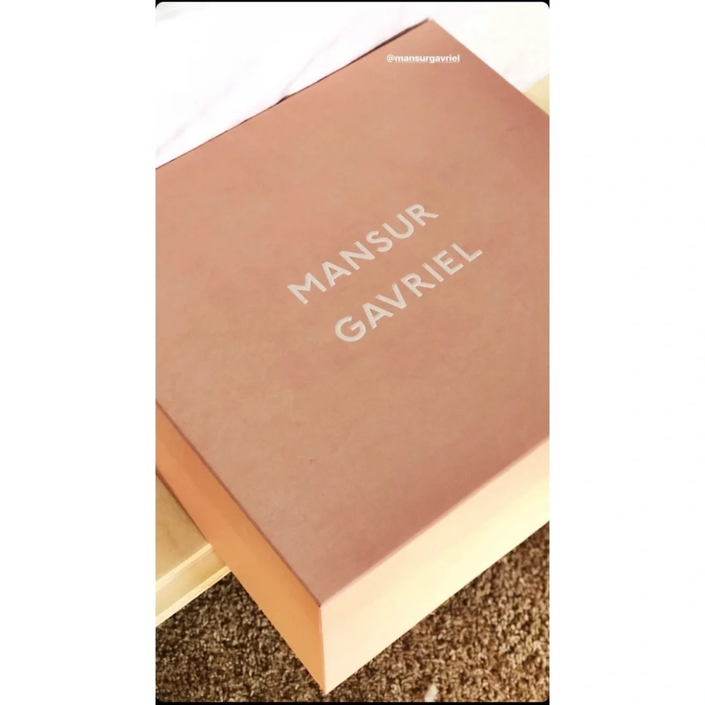 MANSUR GAVRIEL North Tote Moss/White Striped Handbag Box & Dust Bags Orig. $585 - Picture 6 of 11
